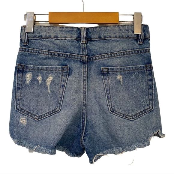 Garage Chelsea denim distressed high waist shorts size 3 - Picture 2 of 9